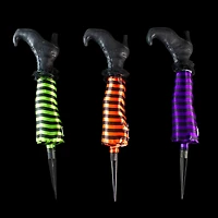 Striped Witch Leg Halloween Pathway Markers Set, 3ct.