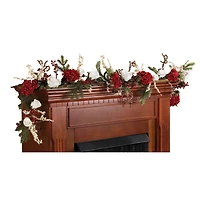 6ft. Hydrangea with White Roses Garland