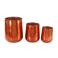 Copper Aluminum Glam Planter, 21", 16" & 13"