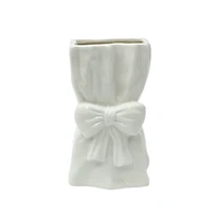 7" White Bag with Bow Ceramic Vase by Ashland®