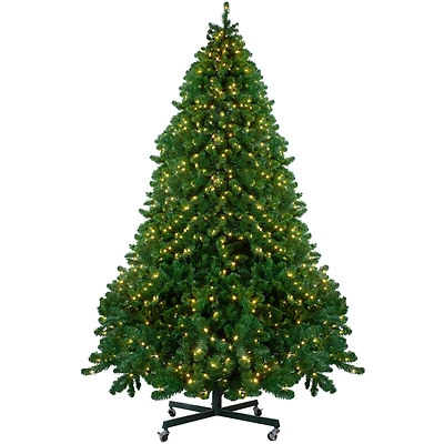 14ft. Pre-Lit Full Olympia Pine Artificial Christmas Tree with Wheels & Warm Clear LED Lights
