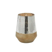 The Novogratz 9" Gold Glass Modern Candlestick Holder