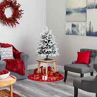 3ft. Pre-Lit Flocked North Carolina Fir Artificial Christmas Tree with Warm White Lights