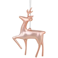 4.75" Shiny Rose Gold Reindeer Ornament