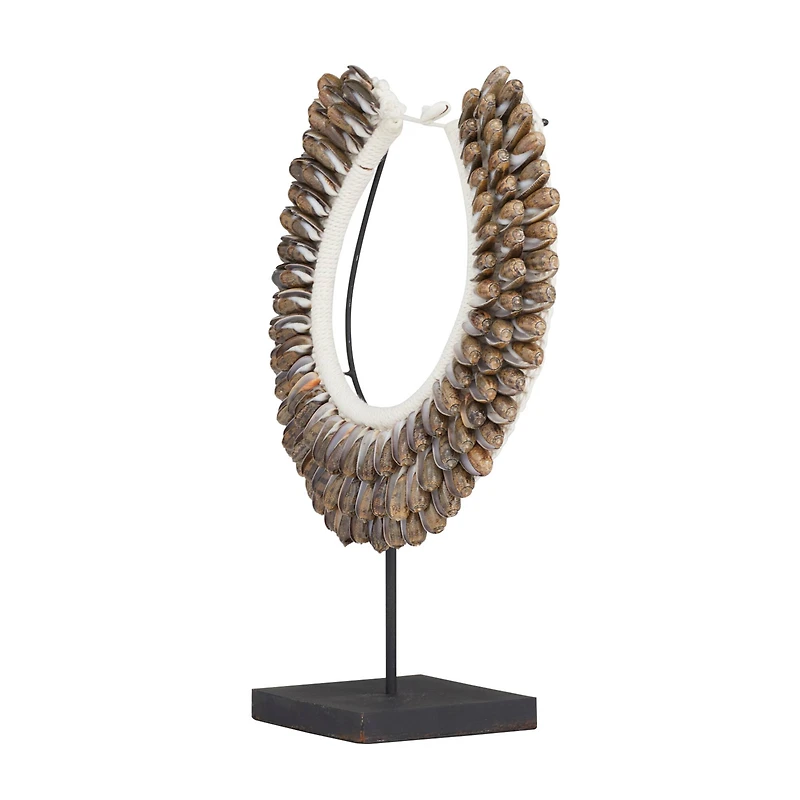 Brown Cotton Eclectic Sculpture, 15" x 12" x 6"