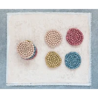 Hello Honey® Tones Handmade Wool Felt Ball Coaster Set