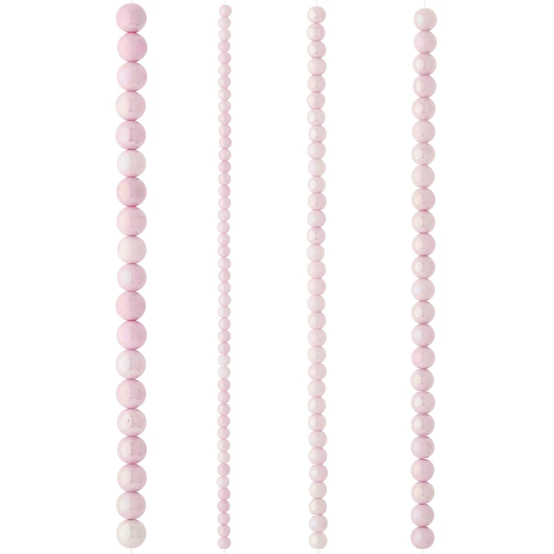 Light Violet Marble Glass Round Beads by Bead Landing™