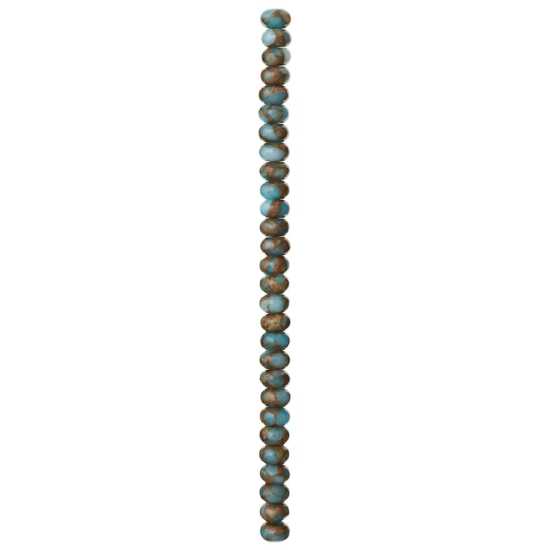 Light Blue Impression Jasper Rondelle Beads, 8mm by Bead Landing®