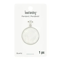 White Quartz Round Faceted Pendant by Bead Landing™
