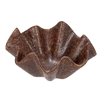 Hello Honey® 5.5" Brown Reactive Glaze Round Stoneware Ruffled Bowl