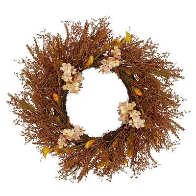 32" Brown Fall Grass Autumn Harvest Wreath