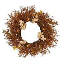 32" Brown Fall Grass Autumn Harvest Wreath