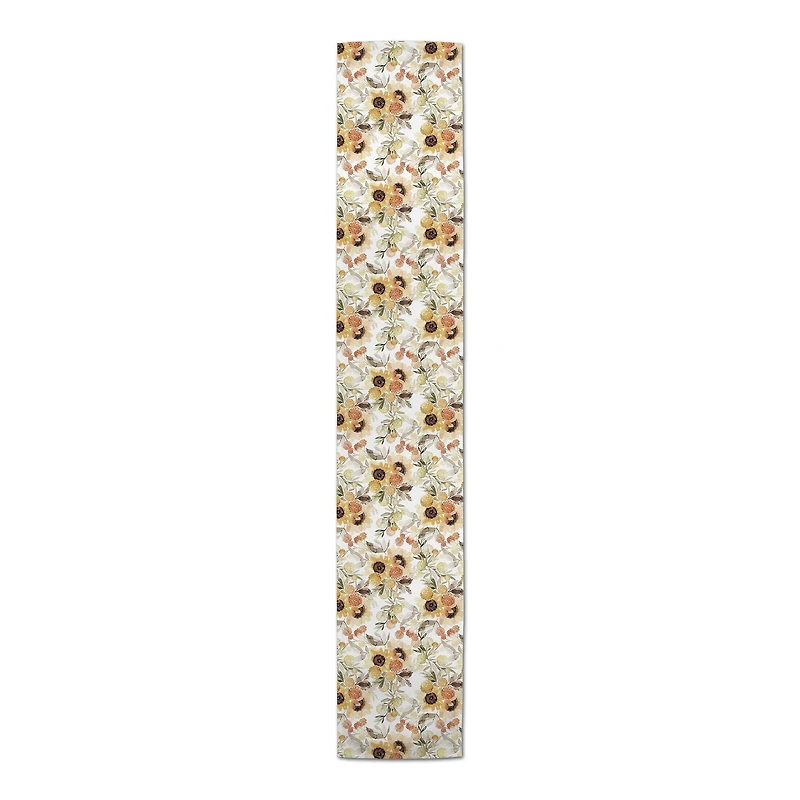 90" Fall Sunflowers Poly Twill Table Runner