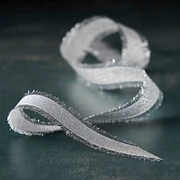 7/8" x 5yd. Silver Metallic Fringe Ribbon by Celebrate It® Classic