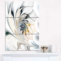 Designart - White Stained Glass Floral Art