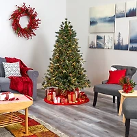 6ft. Pre-Lit Clermont Mixed Pine Artificial Christmas Tree, Clear LED Lights