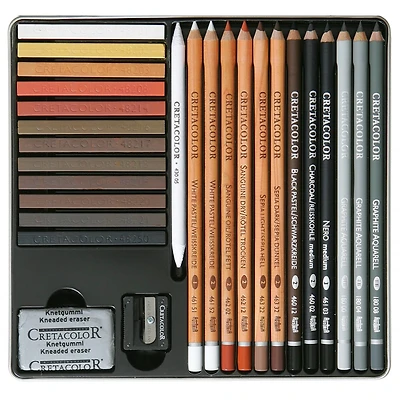 Cretacolor® Creativo 27 Piece Tin Drawing Set