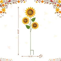 Glitzhome® 48.25" Fall Metal Sunflowers Yard Stake