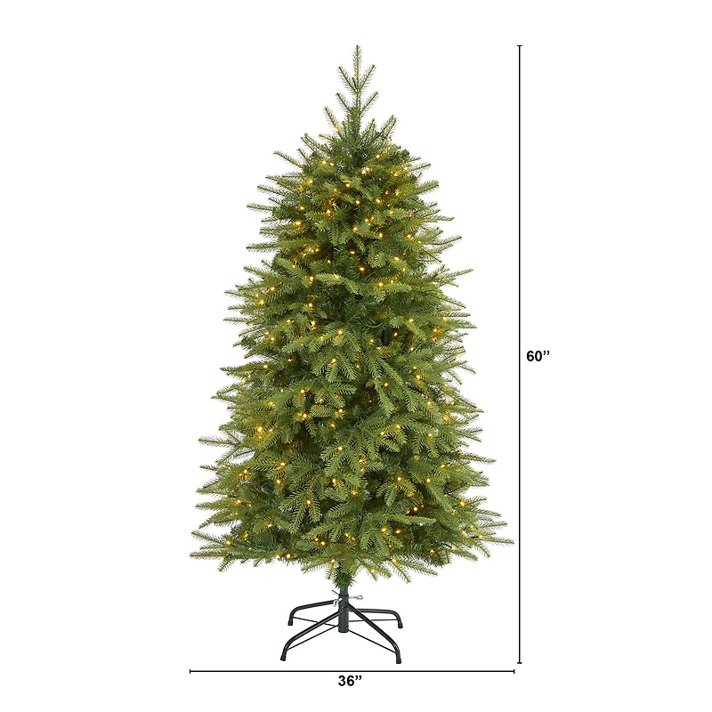 5ft. Pre-Lit Vancouver Fir Natural Look Artificial Christmas Tree with Clear LED Lights