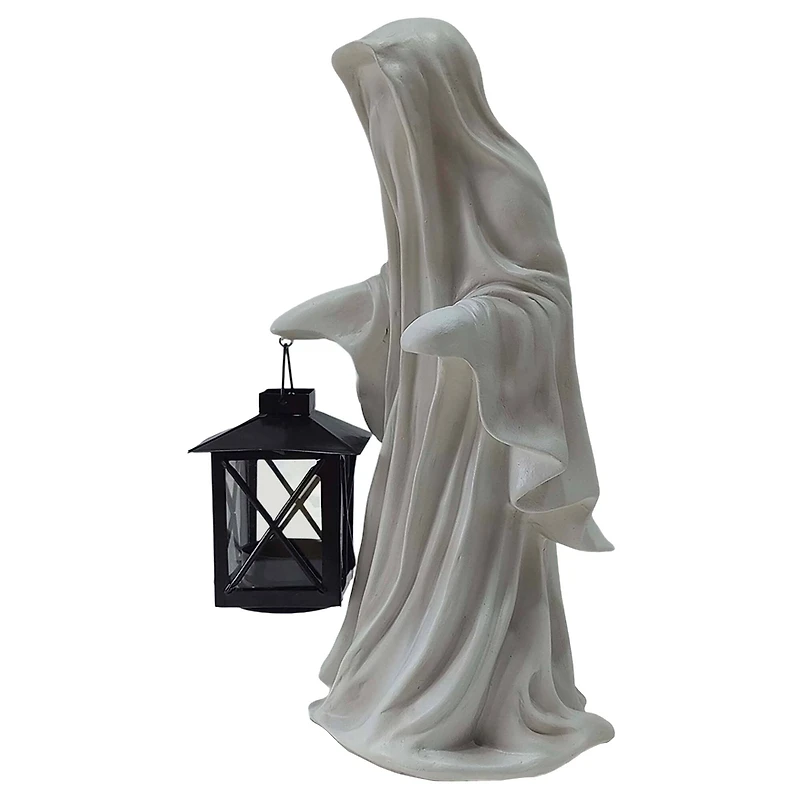 12" White Ghost with Lantern Tealight Candle Holder by Ashland®