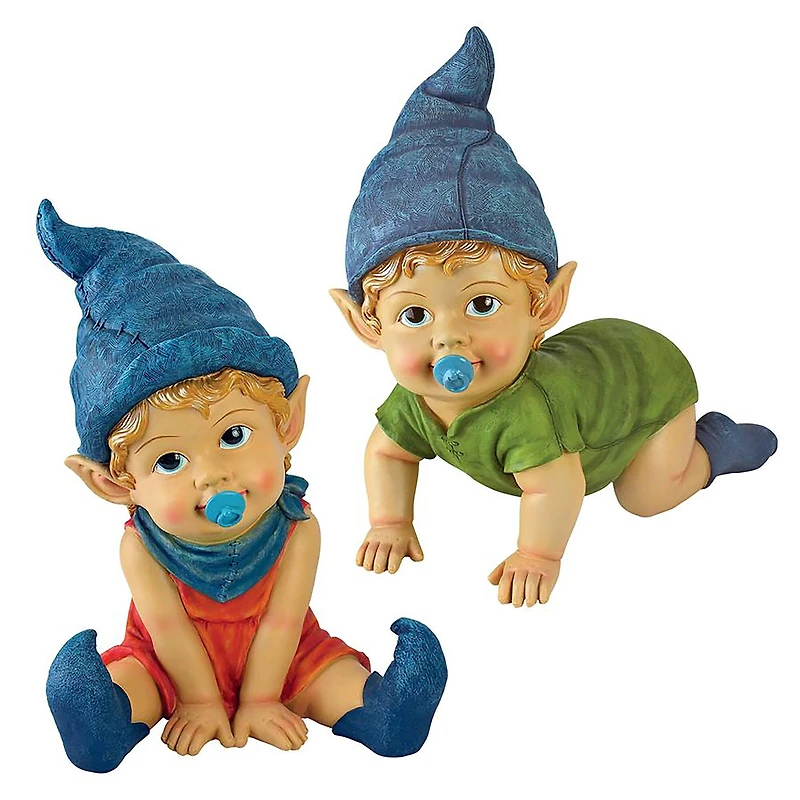 Design Toscano Archibald & Blaze Baby Gnome Statue Set