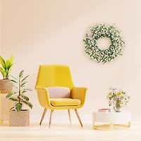 24" Artificial Pea Blossom Floral White Spring Wreath