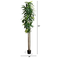 10ft. Potted Green Artificial Dracaena Tree with Real Touch Leaves