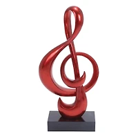 33" Red Polystone Contemporary Abstract Sculpture