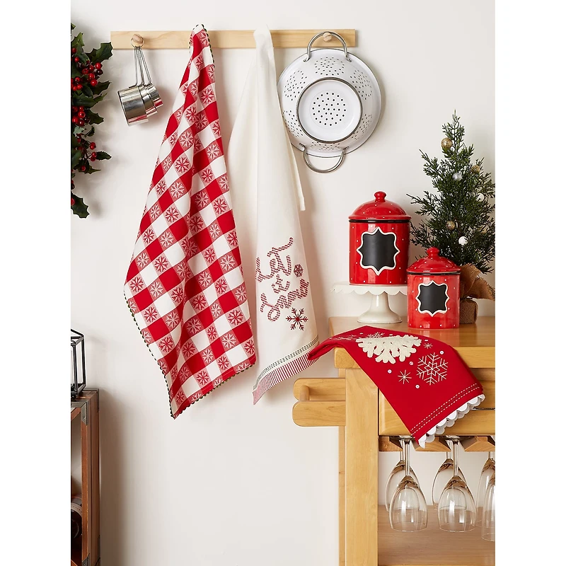 DII® Santa Chef Clause Kitchen, Let It Snow Dishtowel Set