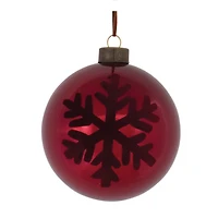 6ct. Red Snowflake Ball Ornaments