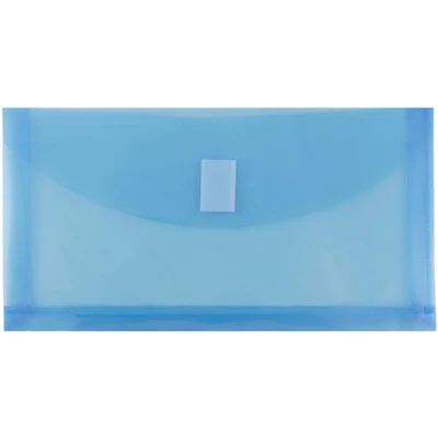 JAM Paper 5.25" x 10" Plastic Hook & Loop Closure Envelopes