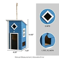 Glitzhome® 14" Modern Blue Wood Garden Birdhouse