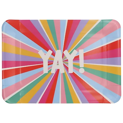 9" x 13" Yay Multicolor Paper Serving Trays, 2ct. by Celebrate It™