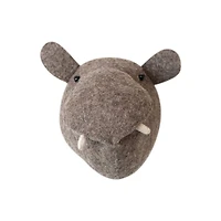 Hello Honey® 8" Gray Wool Felt Hippo Head Wall Hanging