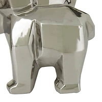 Silver Contemporary Elephant Sculpture Set