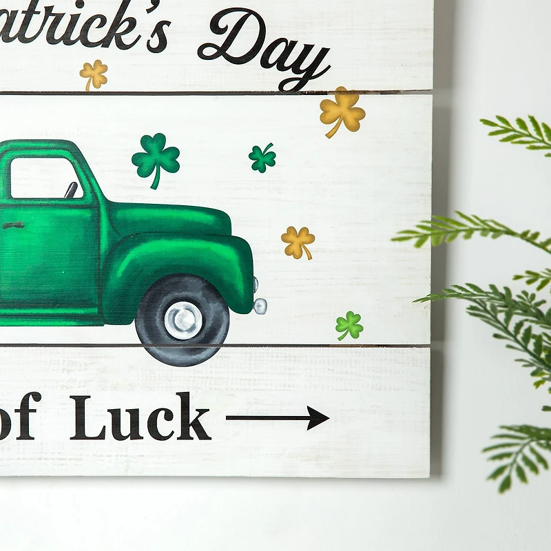 Glitzhome® 24" St. Patrick's Truck Wooden Wall Décor