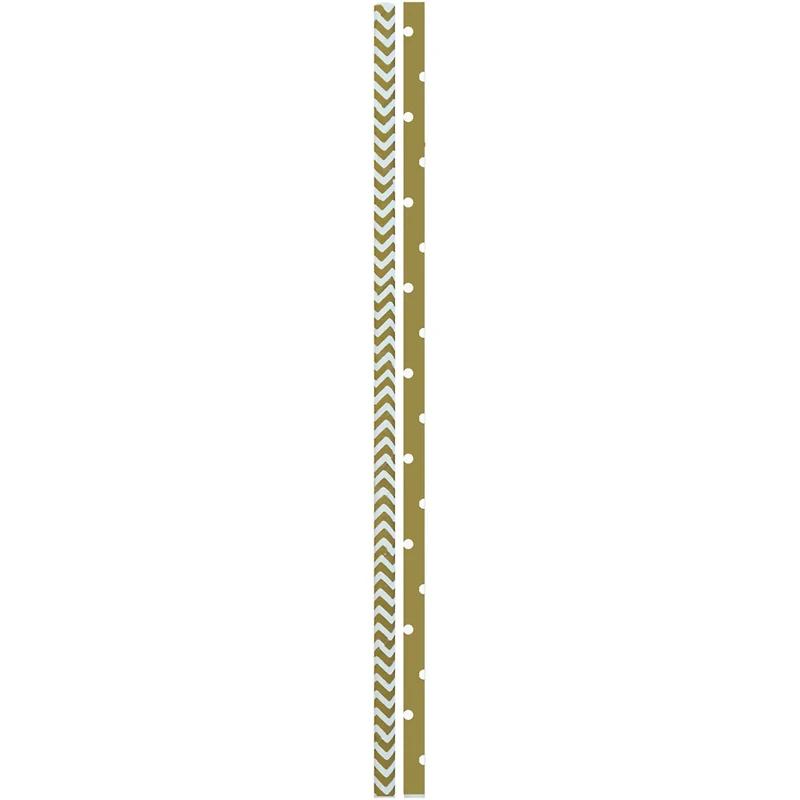 JAM Paper Gold Stripes & Dots Paper Straws, 48ct.
