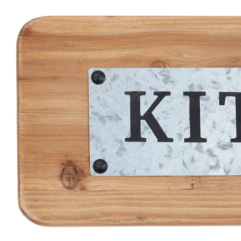 Brown Fir Modern Farmhouse Wall Decor, 8" x 24" x 1"