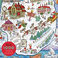TF Publishing Greetings From The North Pole Map Christmas 1,000 Piece Jigsaw Puzzle