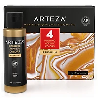 Arteza® Pouring Acrylic Metallic Tones Paint Set
