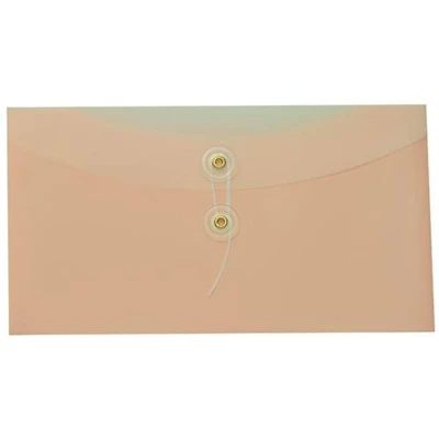 JAM Paper #10 Plastic Envelopes with Button & String Tie Closure