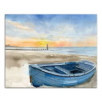 Beach Boat 20" x 16" Canvas Wall Art