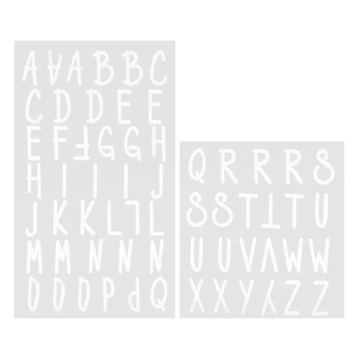12 Packs: 62 ct. (744 total) Iron-On White Fun Font Alphabet by Make Market®