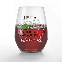 Spell on You and Now You're Wine 15oz. Printed Stemless Wine Glass