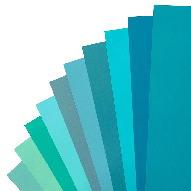 9 Packs: 100 ct. (900 total) Teal Palette 12" x 12" Cardstock Paper by Recollections™
