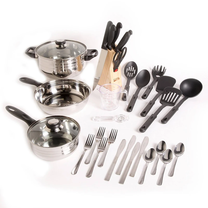 Gibson® Total Kitchen Lybra 32-Piece Cookware Combo Set