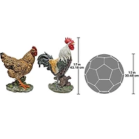 Design Toscano Henrietta the Hen & Cock-A-Doodle-Do Rooster Statue Set
