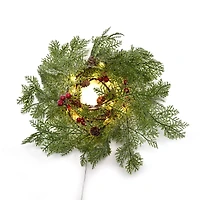 18ct. Warm White LED Pinecone & Red Berry Garland String Lights by Ashland®