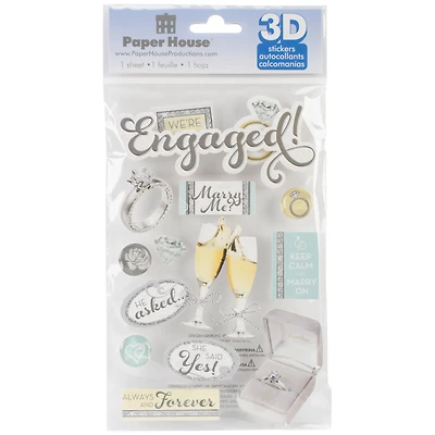 Paper House® Engaged 3D Stickers