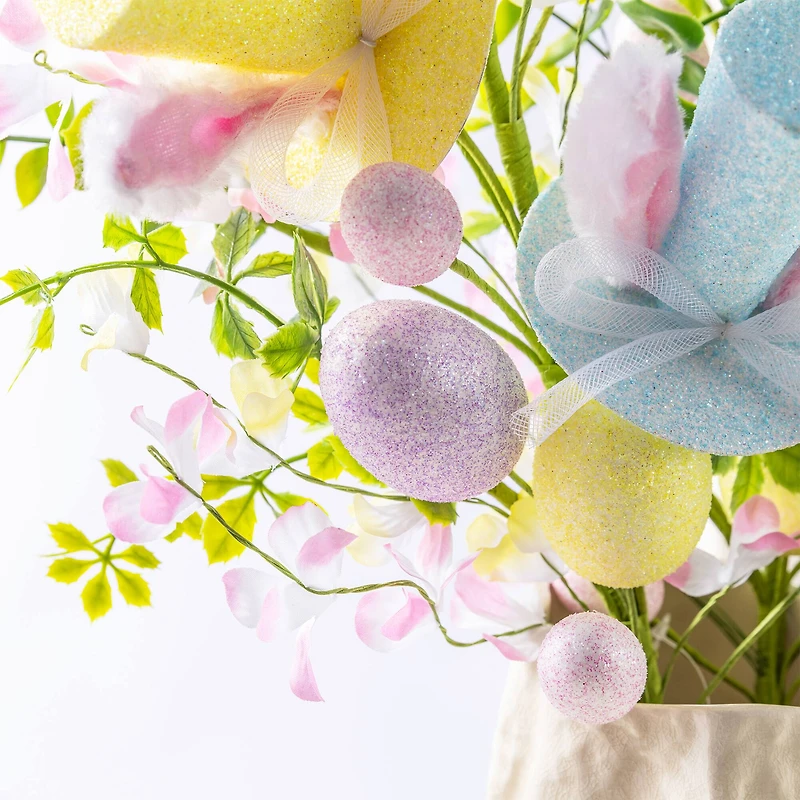 Glitzhome® 28" Easter Glitter Egg & Top Hat Picks Set